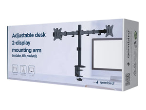 GEMBIRD Adjustable desk 2-display mount