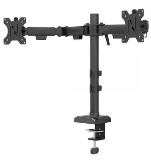 NEOMOUNTS NERO DOUBLE FLAT SCREEN DESK MOUNT  (PHONE HOLDER+QUICK-FIX CLAMP/GROMMET)