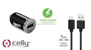 CELLY TURBO CAR CHARGER+TYPE-C CABLE