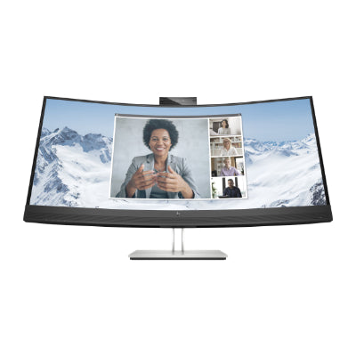 HP E34m G4 Curved Conferencing Monitor - 34" 3440x1440 WQHD 400-nit 75Hz AG, Curved, VA, USB-C(65W)/HDMI/DisplayPort, 4x USB-A, speakers, 5MP webcam, RJ-45 LAN, height adjustable/tilt/swivel, 3 years