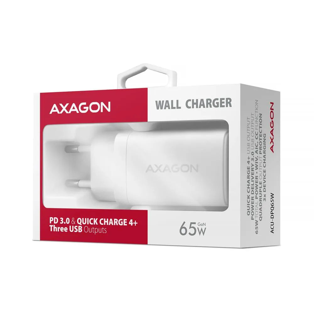 MOBILE CHARGER WALL USB 65W/GAN 3PORT ACU-DPQ65W AXAGON