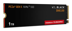 SSD|SANDISK|2400xTBW rating|NVMe Yes|PCI Express 5.0|M.2|1000 GB|POWERED BY SANDISK|Black SN8100|WDS100T1X0M
