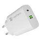 Natec Ribera USB Charger 1X USB-A + 1X USB-C 20W, White