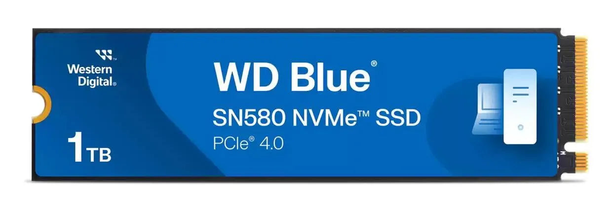 SSD|WESTERN DIGITAL|600xTBW rating|Read speed 4150 MB/s|Write speed 4150 MB/s|NVMe Yes|PCI Express 4.0|M.2|1000 GB|Blue SN580|WDS100T3B1E-00CHF0