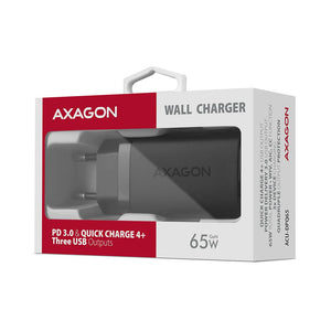 MOBILE CHARGER WALL USB 65W/GAN 3PORT ACU-DPQ65 AXAGON