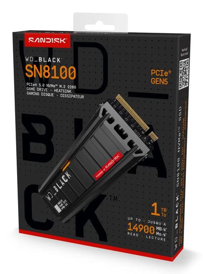 SSD|SANDISK|2400xTBW rating|NVMe Yes|PCI Express 5.0|M.2|1000 GB|WDS100T1XHM-00CMT0
