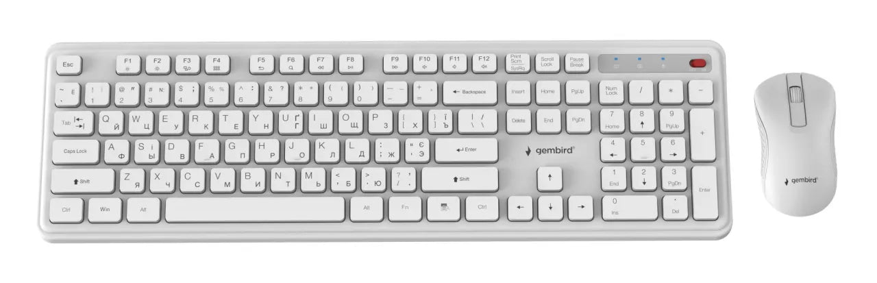 KEYBOARD +MOUSE WRL CYRILLIC/WH KBS-WPS-01-W-CYRL GEMBIRD