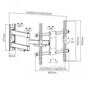 LH-GROUP WALL MOUNT WITH TURN 32-55"