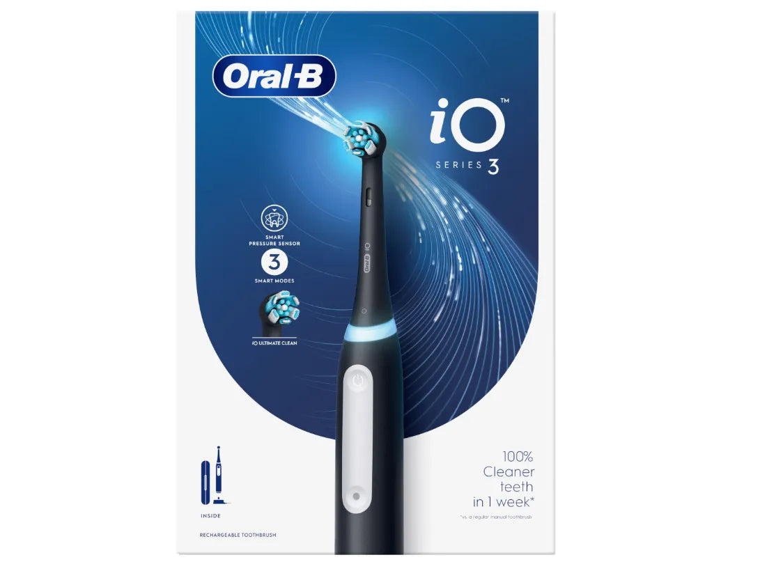 Oral-B Electric Toothbrush | iO3 Series | Rechargeable | For adults | Number of brush heads included 1 | Number of teeth brushing modes 3 | Black