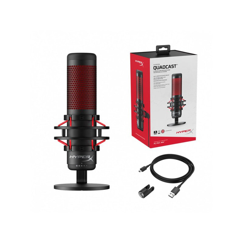 HyperX QuadCast - USB Microphone (Black-Red)