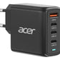 Acer 67W PD GaN Charger, 2 x USB C and 1 x USB A, EU Plug, 100W USB C cable, Retail Pack