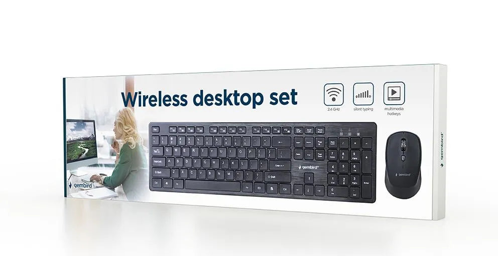 KEYBOARD +MOUSE WRL ENG/DESKTOP BK KBS-WCH-04 GEMBIRD