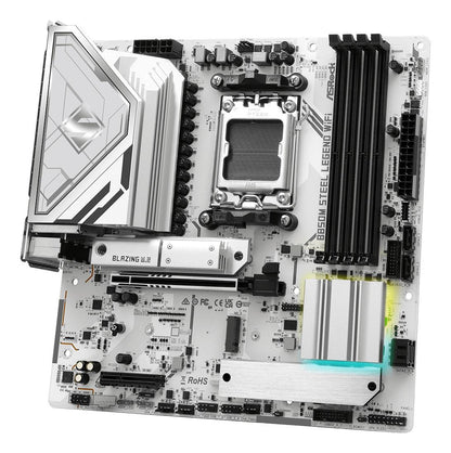 Mainboard|ASROCK|AMD B850|SAM5|Micro-ATX|Memory DDR5|Memory slots 4|4xPCI-Express 4.0 4x	|1xPCI-Express 5.0 16x|1xM.2|1xHDMI|1xDisplayPort|1xAudio-In|1xAudio-Out|1xMicrophone|4xUSB 2.0|3xUSB 3.2|1xUSB-C|1xRJ45|B850MSTEELLEGENDWIFI