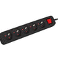 Lanberg Cable Power Strip 3M 5X French Outlets with Switch, Quality-Grade Copper | PS1-05E-0300-BK