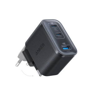 Anker Nano Charger 70W, 3 ports, Black | 2 x 24 pin USB-C, 4 pin USB Type A