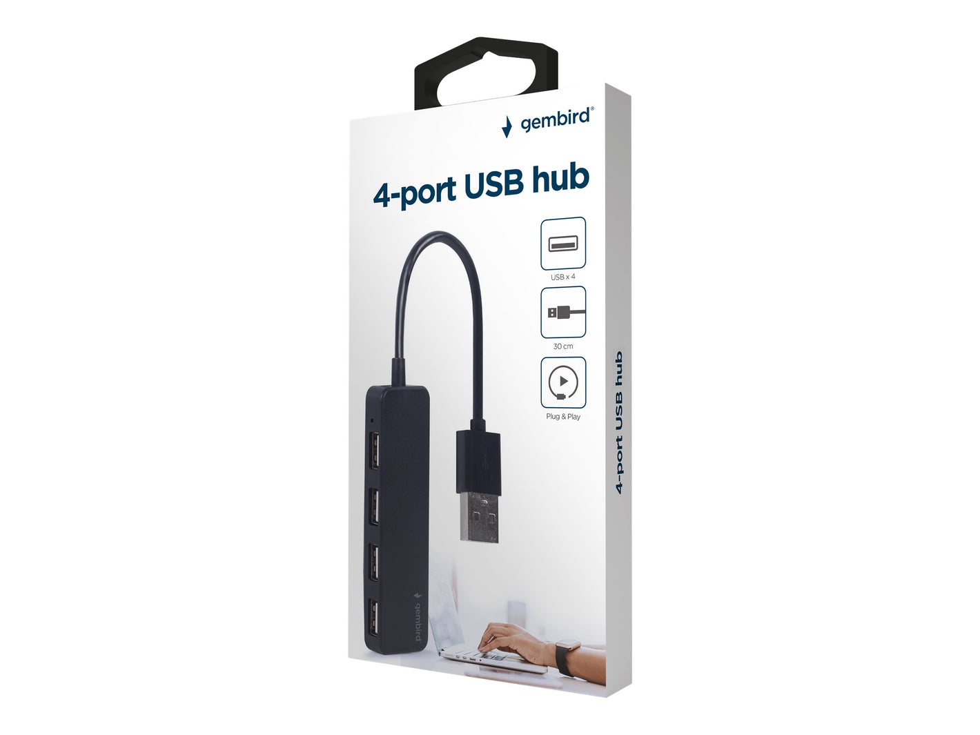 GEMBIRD 4-port USB HUB black