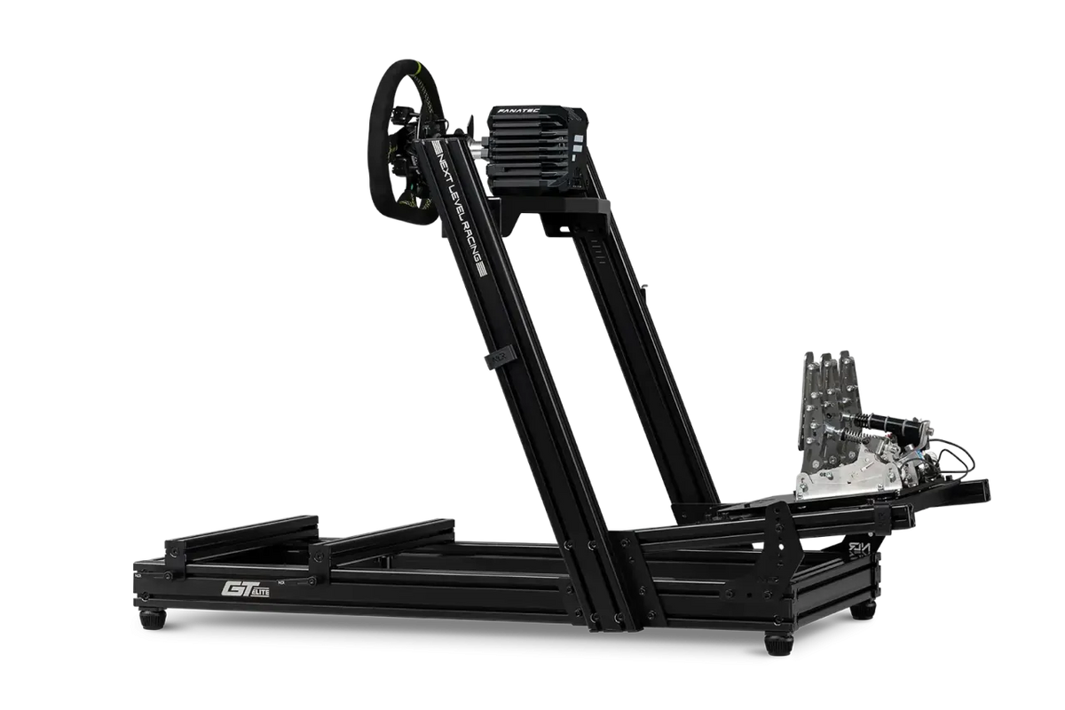Next Level Racing GTElite Lite | Aluminium Simulator Cockpit, Wheel Plate Edition | Black