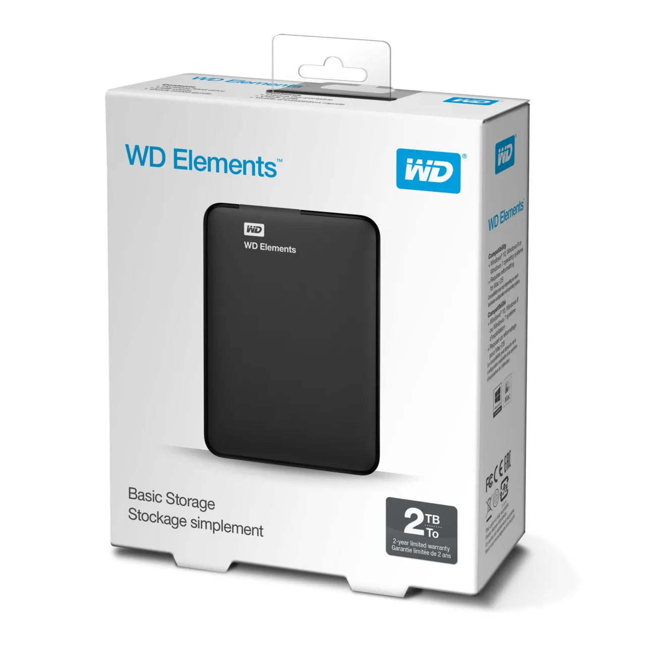 External HDD|WESTERN DIGITAL|Elements Portable|2TB|USB 3.0|Colour Black|WDBU6Y0020BBK-WESN