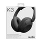 Sudio Headphones | K3 | Bluetooth | Over-ear | Microphone | Ink Black | Noise canceling