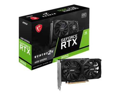 Graphics Card|MSI|NVIDIA GeForce RTX 3050|6 GB|GDDR6|96 bit|PCIE 4.0 16x|Dual Slot Fansink|2xHDMI|1xDisplayPort|RTX3050VEN2X6GOC