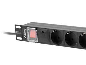 Lanberg Power Distribution unit (PDU) 19" 1U 16A 2m 8X Schuko oulets | PDU-08F-0200-BK