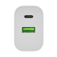 Natec Ribera USB Charger 1X USB-A + 1X USB-C 20W, White