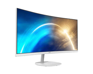 LCD Monitor|MSI|PRO MP341CQW|34"|Business/Curved/21 : 9|Panel VA|3440x1440|21:9|100Hz|Matte|4 ms|Speakers|Tilt|Colour White|PROMP341CQW