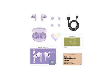 Energy Sistem True Wireless Earphones | Serenity ANC | Built-in microphone | Bluetooth | ANC | Lavender