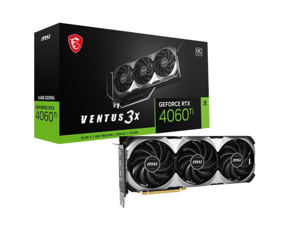 Graphics Card|MSI|NVIDIA GeForce RTX 4060 Ti|16 GB|GDDR6|128 bit|PCIE 4.0 16x|1xHDMI|3xDisplayPort|RTX4060TIVEN3X16GOC