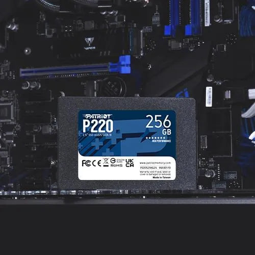 SSD|PATRIOT|P220|256GB|SATA|Write speed 490 MBytes/sec|Read speed 550 MBytes/sec|2,5"|TBW 120 TB|P220S256G25