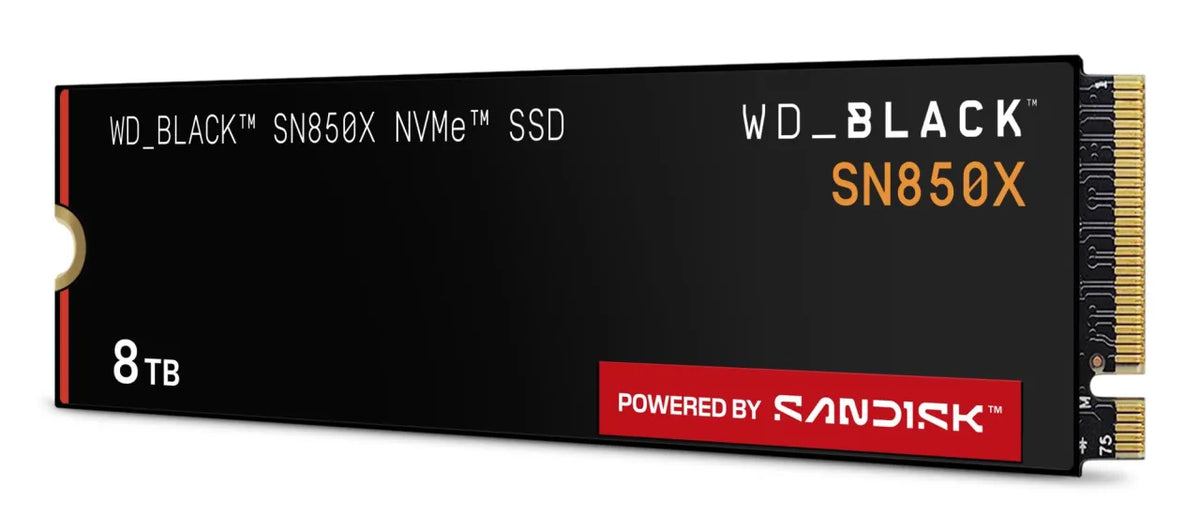 SSD|SANDISK|4800xTBW rating|Read speed 7200 MB/s|Write speed 6600 MB/s|NVMe Yes|PCI Express 4.0|M.2|8000 GB|POWERED BY SANDISK|Black SN850X|WDS800T2X0E