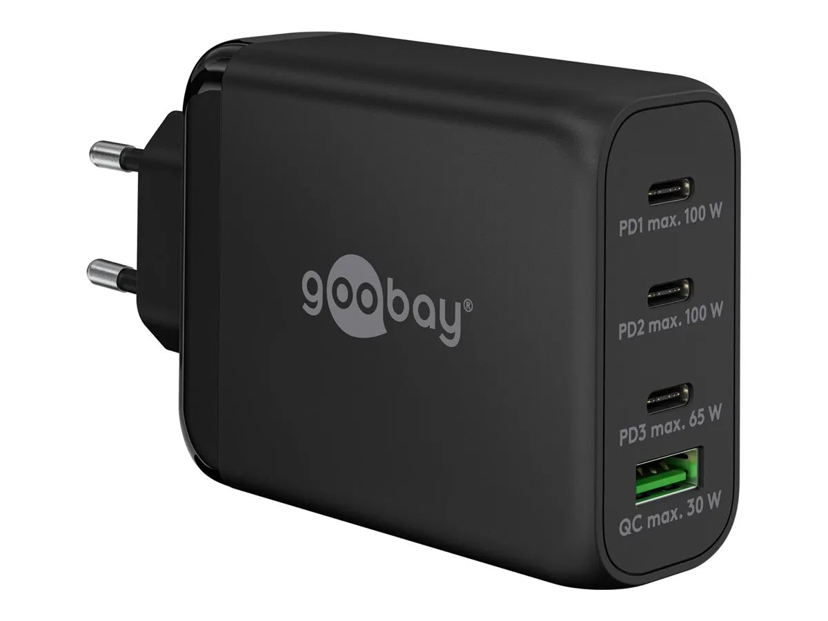 Goobay 100 W USB-C PD GaN Multiport Fast Charger, Black