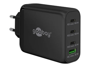Goobay 100 W USB-C PD GaN Multiport Fast Charger, Black