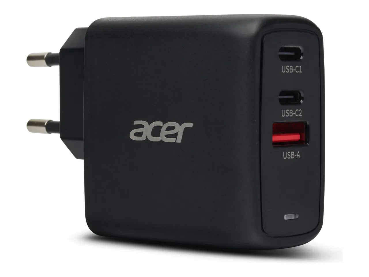 Acer 67W PD GaN Charger, 2 x USB C and 1 x USB A, EU Plug, 100W USB C cable, Retail Pack