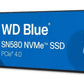 SSD|WESTERN DIGITAL|600xTBW rating|Read speed 4150 MB/s|Write speed 4150 MB/s|NVMe Yes|PCI Express 4.0|M.2|1000 GB|Blue SN580|WDS100T3B1E-00CHF0