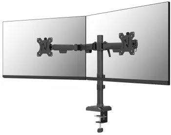 NEOMOUNTS NERO DOUBLE FLAT SCREEN DESK MOUNT  (PHONE HOLDER+QUICK-FIX CLAMP/GROMMET)