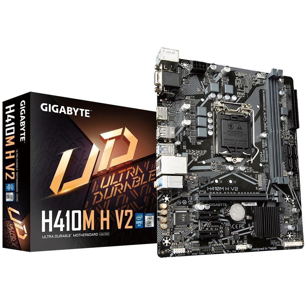 Mainboard|GIGABYTE|Intel H470 Express|LGA1200|Micro-ATX|Memory DDR4|Memory slots 2|2xPCI-Express 3.0 1x|1xPCI-Express 3.0 16x|1xM.2|1x15pin D-sub|1xHDMI|2xAudio-In|1xAudio-Out|4xUSB 2.0|2xUSB 3.2|1xPS/2|1xRJ45|H410MHV21.7