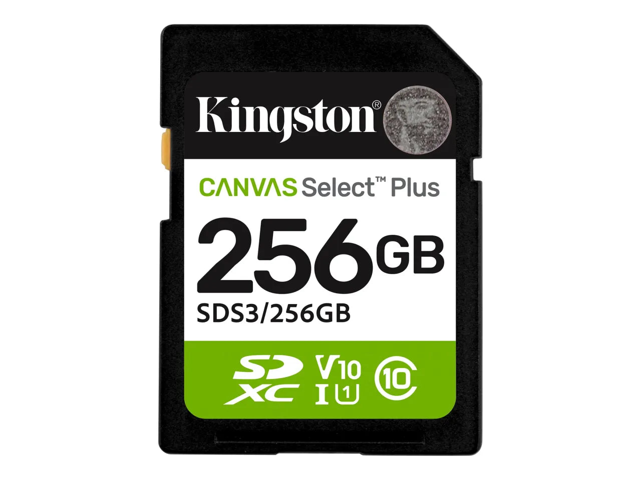 Kingston Canvas Select Plus | 256 GB | SD | Flash memory class Class 10, UHS-I, U1/U3, Video Class 10/30