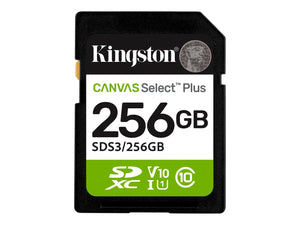 Kingston Canvas Select Plus | 256 GB | SD | Flash memory class Class 10, UHS-I, U1/U3, Video Class 10/30