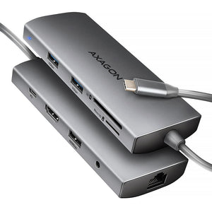 I/O HUB USB-C 9IN1 5GBPS/0.2M HMC-8HLSA AXAGON