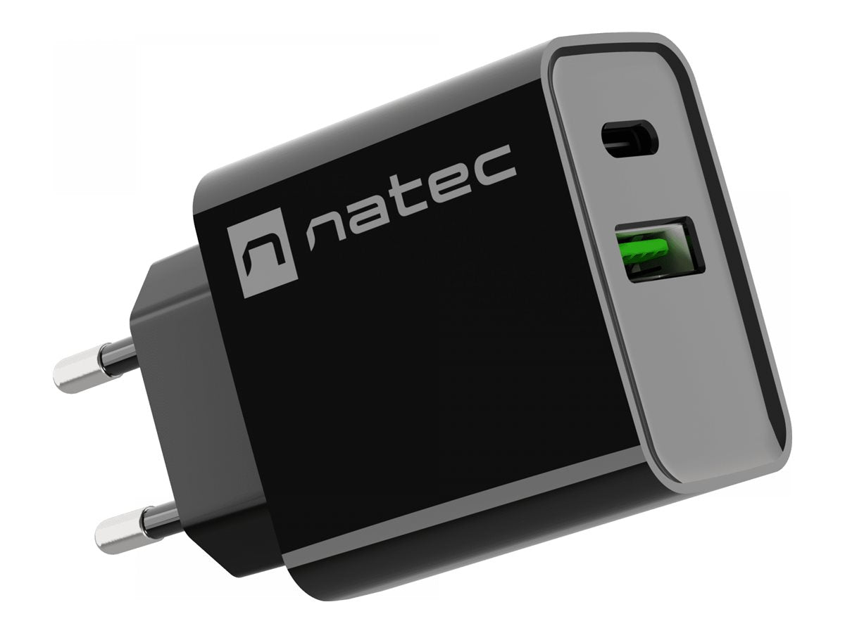 NATEC Charger Ribera USB-A+USB-C PD 20W