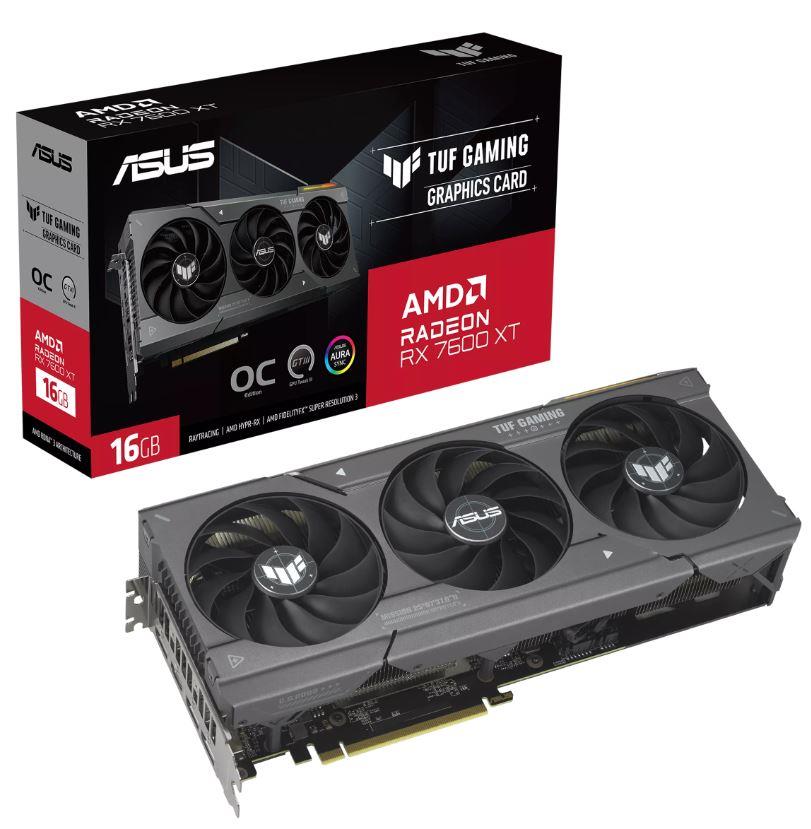 Graphics Card|ASUS|AMD Radeon RX 7600 XT|16 GB|GDDR6|128 bit|PCIE 4.0 8x|Memory 2029 MHz|Dual Slot Fansink|1xHDMI|3xDisplayPort|RX7600XT-O16G-GAMING