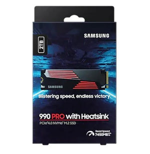 SSD|SAMSUNG|990 PRO with Heatsink|2TB|M.2|PCIE|NVMe|MLC|Write speed 6900 MBytes/sec|Read speed 7450 MBytes/sec|2.3mm|TBW 1200 TB|MTBF 1500000 hours|MZ-V9P2T0CW