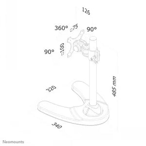 NEWSTAR FLAT SCREEN DESK MOUNT (STAND/GROMMET) 10-30" BLACK