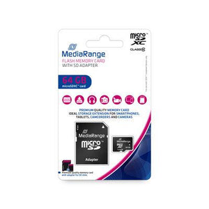 MEMORY MICRO SDXC 64GB C10/W/ADAPTER MR955 MEDIARANGE