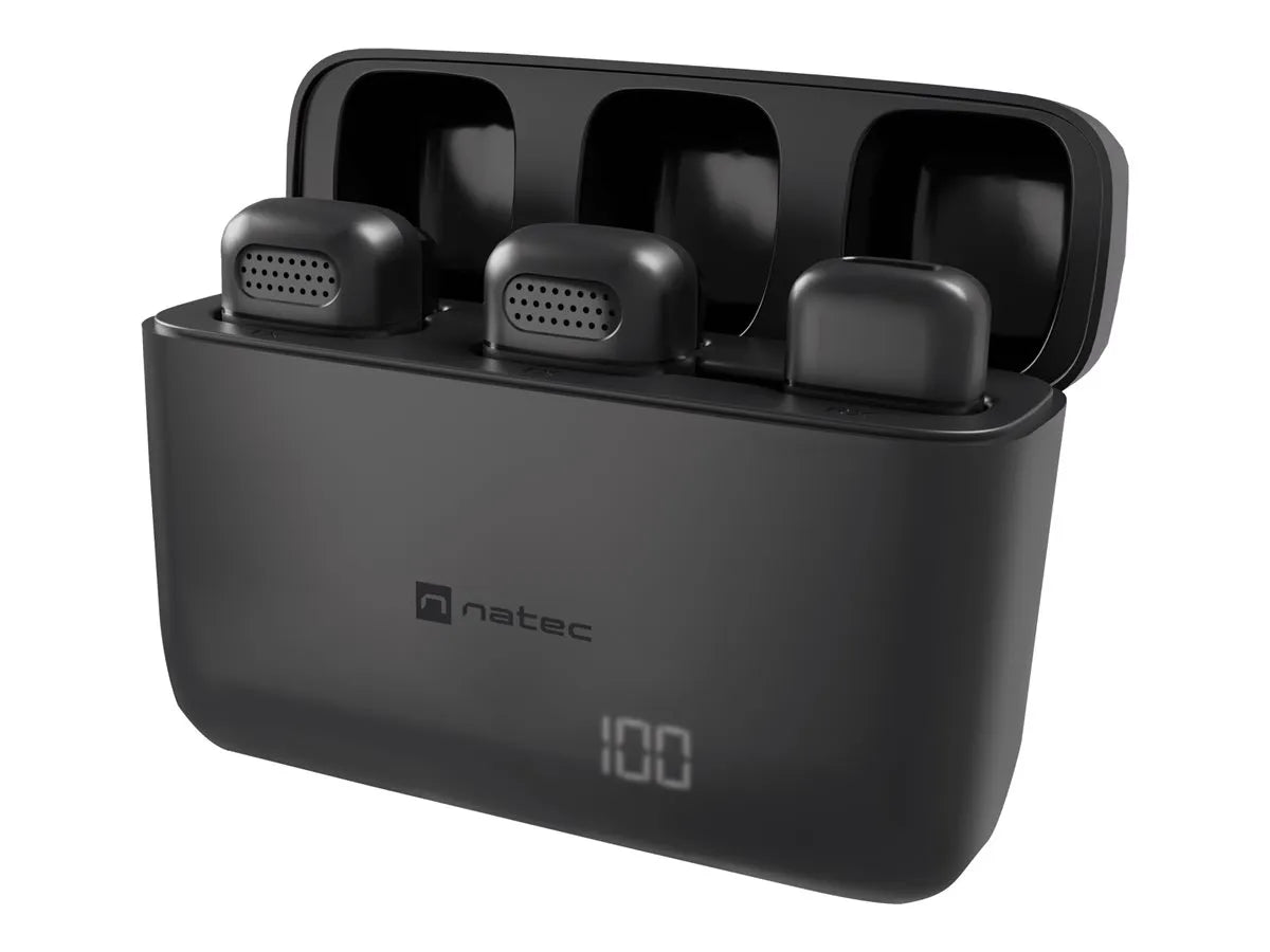 Natec | Hopper Lavier Mobile Microphone USB-C, 2 pcs | Noise reduction | Black