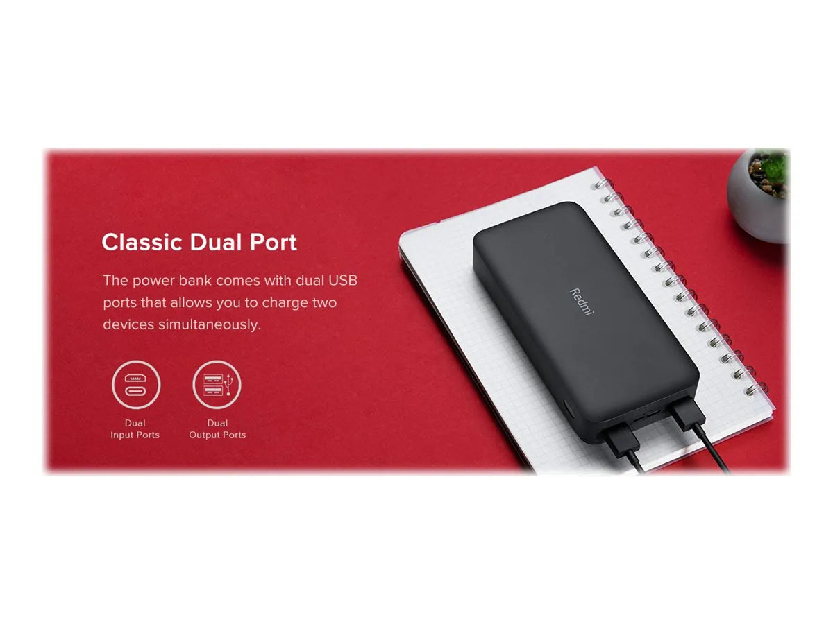 Xiaomi | Redmi Fast Charge Power Bank | 20000 mAh | Black