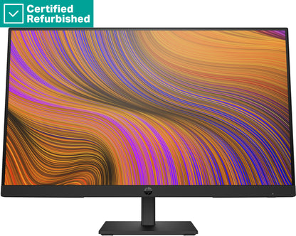 RENEW SILVER HP P24h G5 FHD Monitor - 23.8" 1920x1080 FHD 250-nit 75Hz AG, IPS, HDMI/VGA/DisplayPort, speakers, height adjustable/tilt, 1 years