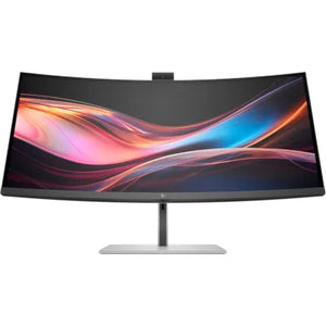 HP 734pm Series 7 Pro Curved Conferencing Monitor - 34" 3440x1440 WQHD 400-nit 120Hz AG, Curved, IPS HDR, USB-C(100W/65W/15W)/HDMI/DisplayPort Daisy-Chain, 5x USB-A, speakers, 5MP webcam, RJ-45 LAN, height adjustable/tilt/swivel, 3 years