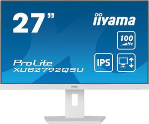 LCD Monitor|IIYAMA|27"|Business|Panel IPS|2560x1440|16:9|100Hz|Matte|0.4 ms|Speakers|Swivel|Pivot|Height adjustable|Tilt|Colour White|XUB2792QSU-W6